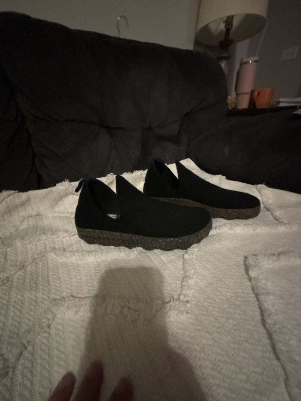 Asportuguesas City Slip-On Shoes Size 40 Black Wool Felt Cork Sole us size 9